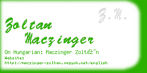 zoltan maczinger business card